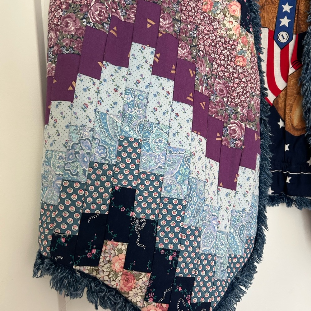 Denim Vest with Patchwork Eagle - image 4